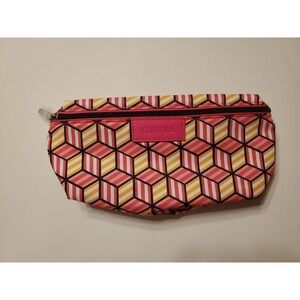 Clinique Makeup Bag Pink And Yellow Cube Pattern
